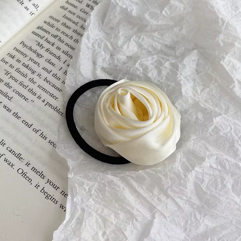 Satin Rose Hair Tie