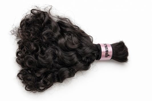 Human Hair Bulk- Burmese Curls- Colour 1B