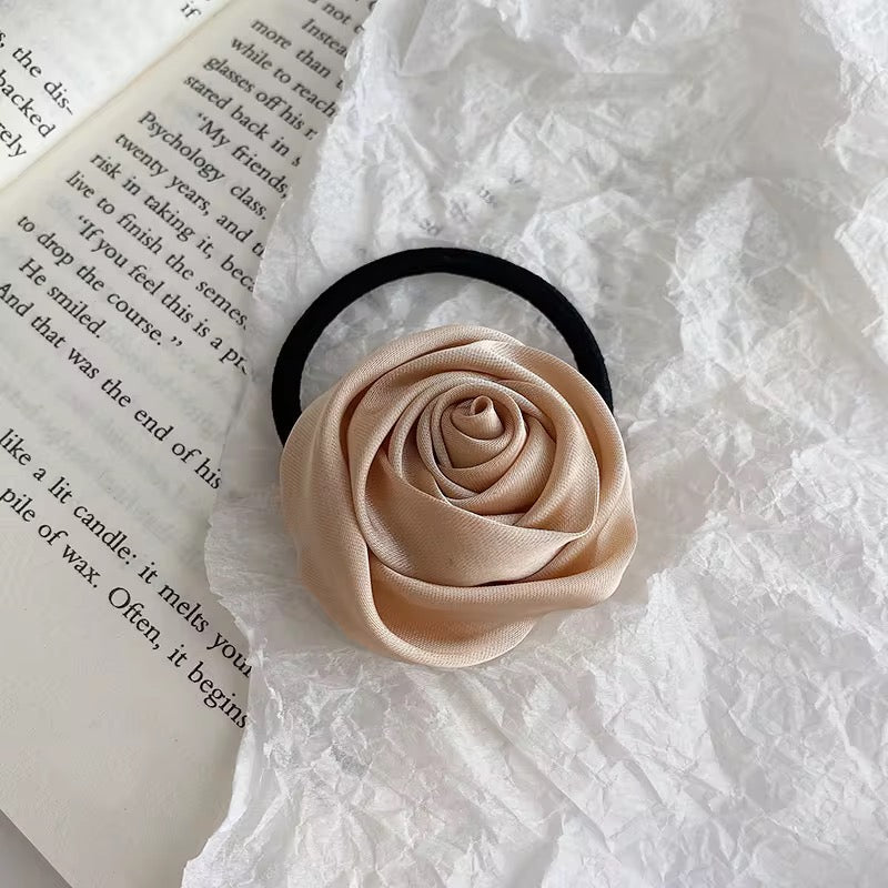 Satin Rose Hair Tie