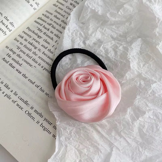 Satin Rose Hair Tie