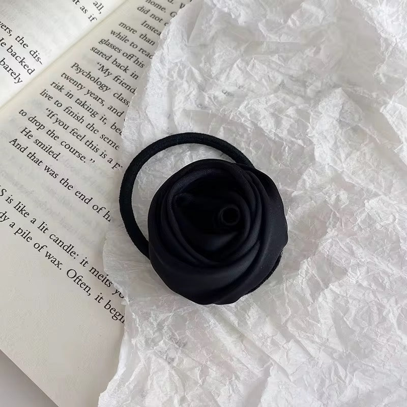 Satin Rose Hair Tie