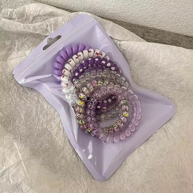 Rainbow Mix Coil Hair Ties