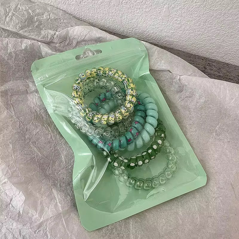 Rainbow Mix Coil Hair Ties