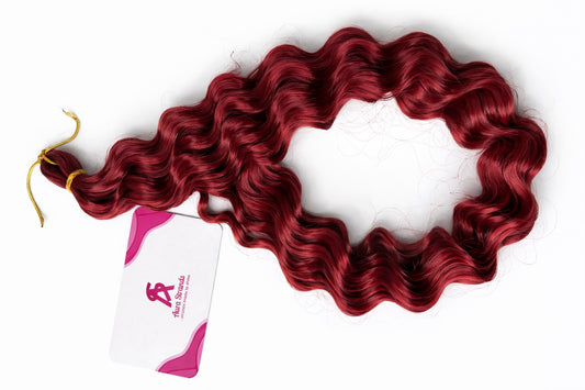 Deep Wave Braiding Hair- Colour Burgundy